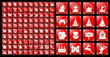 Holiday & Seasonal - Simple red Christmas icon vector material 