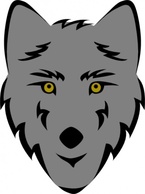 Animals - Simple Stylized Wolf Head clip art 