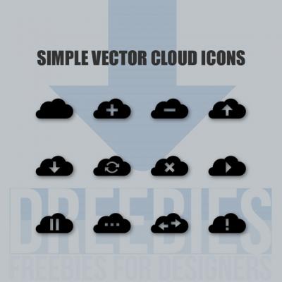 Icons - Simple Vector Cloud Icons 