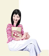 Sit girl position vector 16