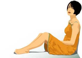 Human - Sit girl position vector 21 