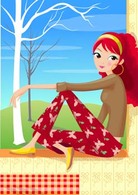 Sit girl position vector 39