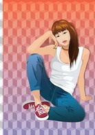 Sit girl position vector 6