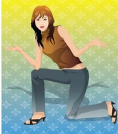 Sit girl position vector 7