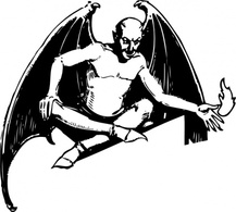 Sitting Devil clip art Preview