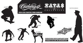 Human - Skaters silhouettes free vector 