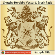 Sketchy heraldry free vector Preview