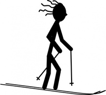 Silhouette - Skier Silhouette clip art 