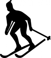 Sports - Skier Silhouette clip art 