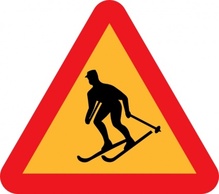 Skiier Sign clip art