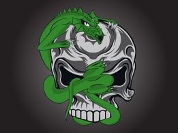 Cartoon - Skull Dragon Graphic 