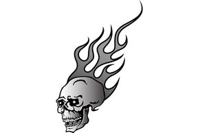 Skull On Fire Vector Preview