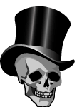 Skull With Hat Vector Image 