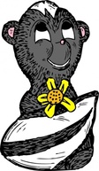 Skunk With A Flower clip art Preview