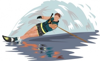 Objects - Slalom Water Skier clip art 