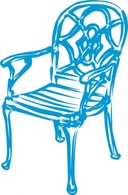 Slim Blue Chair clip art Preview