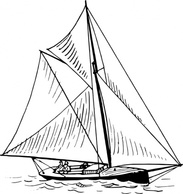 Transportation - Sloop Ship clip art 