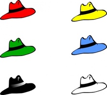 Slothing Men Six Hats clip art 