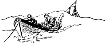 Small Rowing Boat With Fishermen clip art Preview