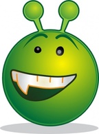 Objects - Smiley Green Alien Aaah clip art 