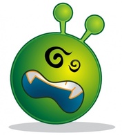 Smiley Green Alien Ko clip art