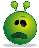 Objects - Smiley Green Alien Whatface clip art 