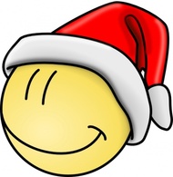 Holiday & Seasonal - Smiley Santa Face clip art 