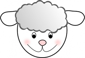 Animals - Smiling Good Sheep clip art 