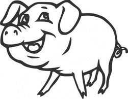 Animals - Smiling Pig clip art 