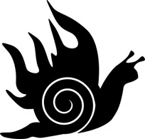 Animals - Snail On Fire clip art 