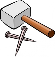 Cartoon - Snarkhunter Hammer And Nails clip art 
