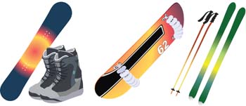 Snow board vector