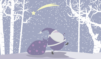 Holiday & Seasonal - Snow vector christmas illustration with santa 