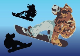 Silhouette - Snowboard Vector Art 