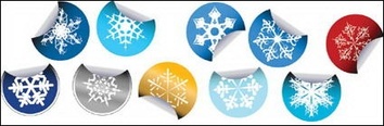 Snowflake stickers icon vector