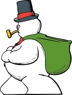 Holiday & Seasonal - Snowman Side View clip art 