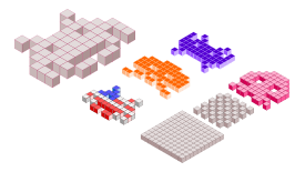 Space Invaders 3D blocks Preview