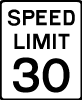 Speed Limit 30 Vector Road Sign 