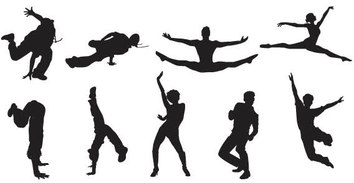 Human - Sport people silhouettes free vector 