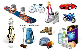 Sports and leisure equipment icon vector material-2 Preview