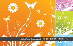 Flourishes & Swirls - Spring Floral Background 