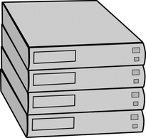 Stacked Servers Without Rack clip art