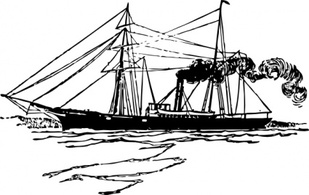 Steam Ship clip art Preview