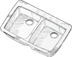 Steel Double Sink clip art 