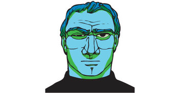 Strange blue skin face free vector