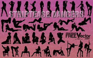 Striptease Dancers Vector Illustration Preview