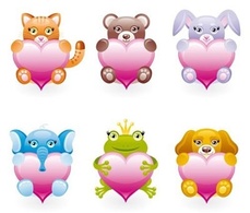 Stuffed animals icon set