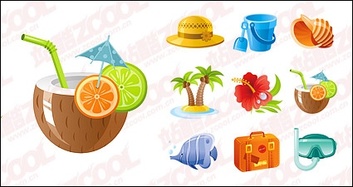 Subject exquisite seaside tourist icon vector material Preview