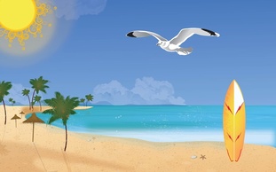 Nature - Summer Beach Vector Art 