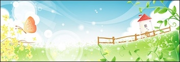 Summer scenery vector material vines Preview